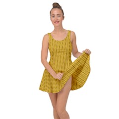 Yellow Knitted Pattern Inside Out Casual Dress by goljakoff