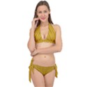 Yellow knitted pattern Tie It Up Bikini Set View1