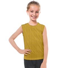 Yellow Knitted Pattern Kids  Mesh Tank Top by goljakoff