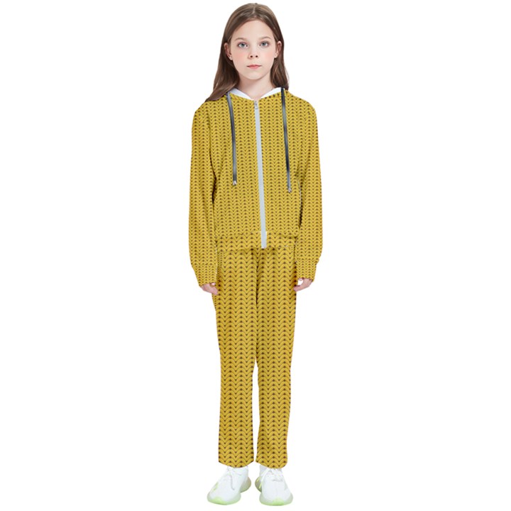 Yellow knitted pattern Kids  Tracksuit