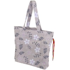 Flower  Drawstring Tote Bag by SychEva