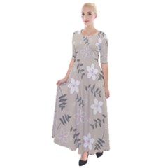 Flower  Half Sleeves Maxi Dress by SychEva