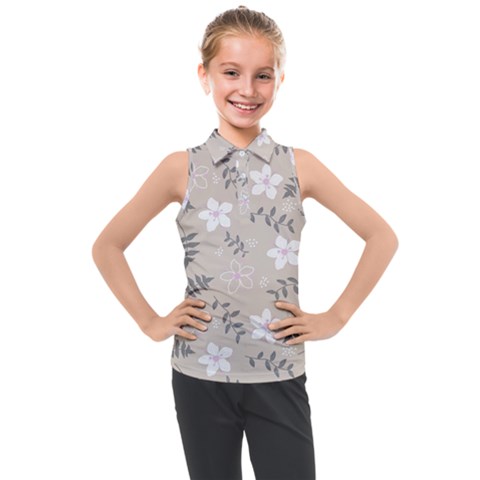 Flower  Kids  Sleeveless Polo Tee by SychEva