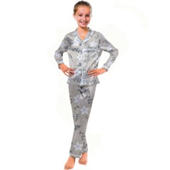 Flower  Kid s Satin Long Sleeve Pajamas Set