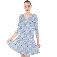 Tulip  Flower  Quarter Sleeve Front Wrap Dress by SychEva