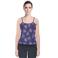 Turtles  Velvet Spaghetti Strap Top by SychEva