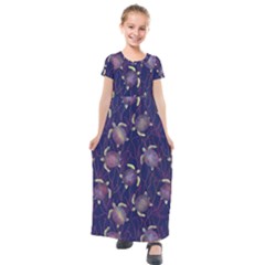 Turtles  Kids  Short Sleeve Maxi Dress by SychEva