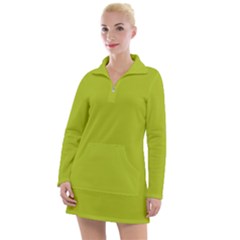 Acid Green Women s Long Sleeve Casual Dress by FabChoice