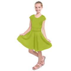 Acid Green Kids  Short Sleeve Dress by FabChoice