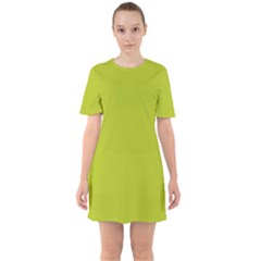 Acid Green Sixties Short Sleeve Mini Dress by FabChoice