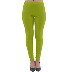 Acid Green Lightweight Velour Leggings by FabChoice