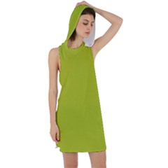 Acid Green Racer Back Hoodie Dress by FabChoice