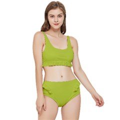 Acid Green Frilly Bikini Set