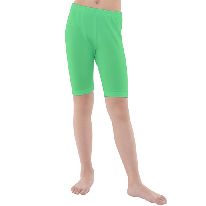 Algae Green Kids  Mid Length Swim Shorts