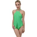 Algae Green Go with the Flow One Piece Swimsuit View1