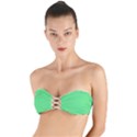 Algae Green Twist Bandeau Bikini Top View1