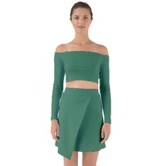 Amazon Green Off Shoulder Top With Skirt Set by FabChoice