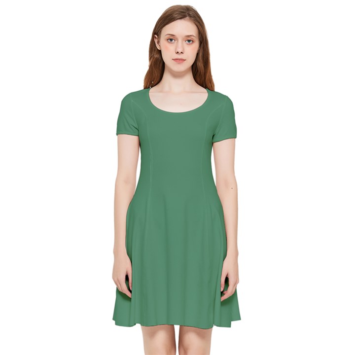 Amazon Green Inside Out Cap Sleeve Dress