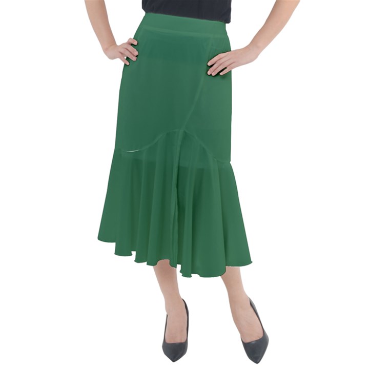 Amazon Green Midi Mermaid Skirt