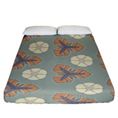 Flowers Leaves  Floristic Pattern Fitted Sheet (king Size) by SychEva