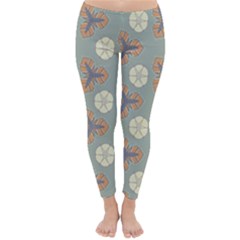 Flowers Leaves  Floristic Pattern Classic Winter Leggings by SychEva