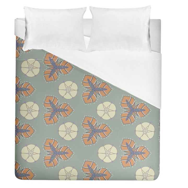 Flowers leaves. floristic pattern Duvet Cover (Queen Size)