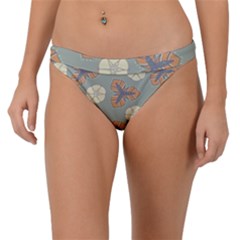 Flowers Leaves  Floristic Pattern Band Bikini Bottom by SychEva