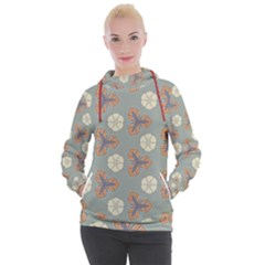 Flowers Leaves  Floristic Pattern Women s Hooded Pullover by SychEva