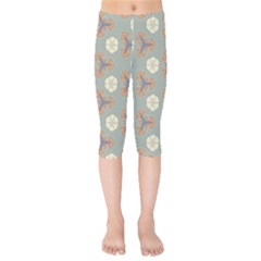 Flowers Leaves  Floristic Pattern Kids  Capri Leggings  by SychEva