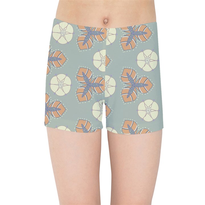 Flowers leaves. floristic pattern Kids  Sports Shorts