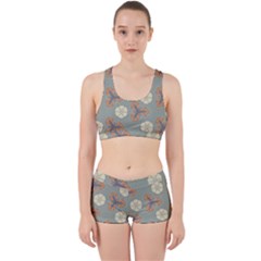 Flowers Leaves  Floristic Pattern Work It Out Gym Set by SychEva