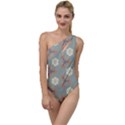 Flowers leaves. floristic pattern To One Side Swimsuit View1