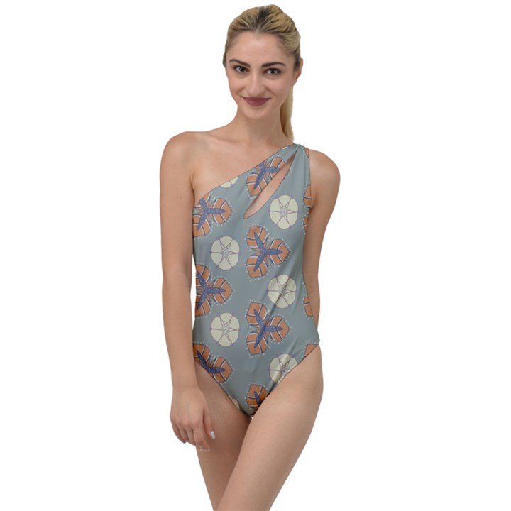 Flowers leaves. floristic pattern To One Side Swimsuit