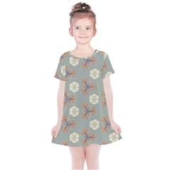 Flowers Leaves  Floristic Pattern Kids  Simple Cotton Dress by SychEva