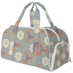 Flowers Leaves  Floristic Pattern Burner Gym Duffel Bag by SychEva