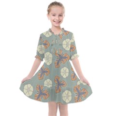 Flowers Leaves  Floristic Pattern Kids  All Frills Chiffon Dress by SychEva