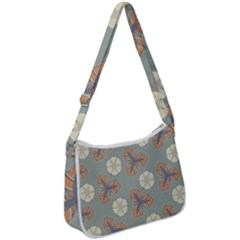 Flowers Leaves  Floristic Pattern Zip Up Shoulder Bag by SychEva