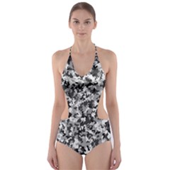 Camouflage Bw Cut-out One Piece Swimsuit