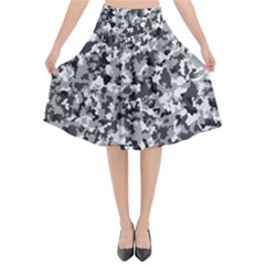 Camouflage Bw Flared Midi Skirt by JustToWear