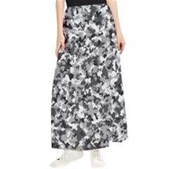 Camouflage Bw Maxi Chiffon Skirt