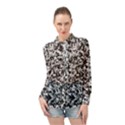 Camouflage BW Long Sleeve Chiffon Shirt View1