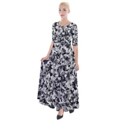 Camouflage Bw Half Sleeves Maxi Dress by JustToWear