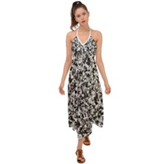 Camouflage Bw Halter Tie Back Dress  by JustToWear