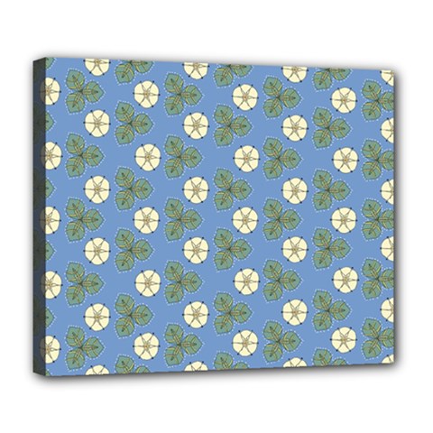 Flowers Leaves  Floristic Pattern Deluxe Canvas 24  X 20  (stretched) by SychEva