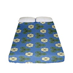 Flowers Leaves  Floristic Pattern Fitted Sheet (full/ Double Size) by SychEva