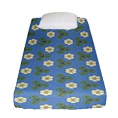 Flowers Leaves  Floristic Pattern Fitted Sheet (single Size) by SychEva