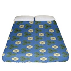 Flowers Leaves  Floristic Pattern Fitted Sheet (queen Size) by SychEva