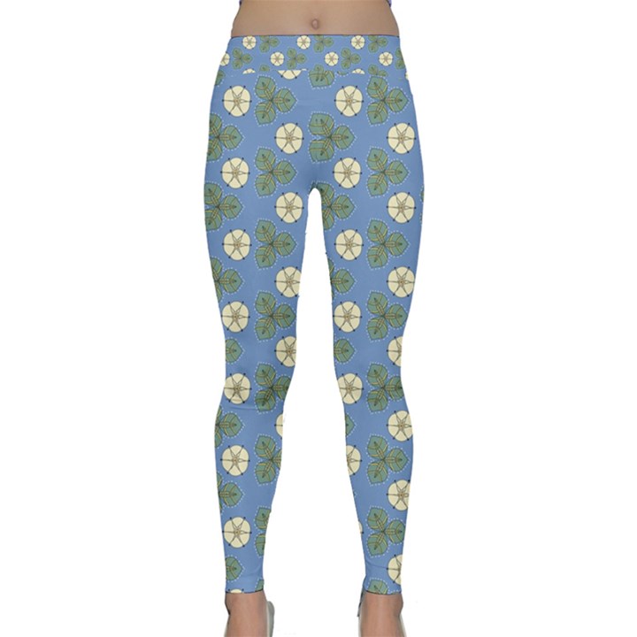 Flowers leaves. floristic pattern Classic Yoga Leggings