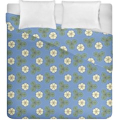 Flowers Leaves  Floristic Pattern Duvet Cover Double Side (king Size) by SychEva