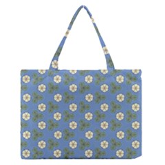 Flowers Leaves  Floristic Pattern Zipper Medium Tote Bag by SychEva